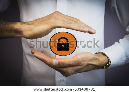 Business Security Lock button virtual