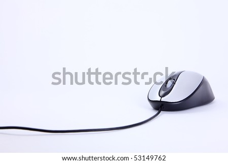 Computer mouse over white background. Technology image
