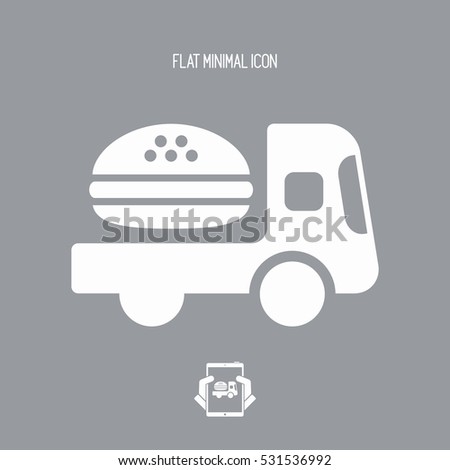Fast-food delivery service - Vector flat icon