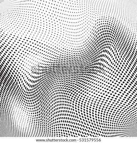 Overlay distress halftone wavy texture for your design. EPS10 vector.