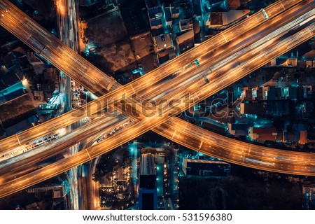 Express ways, toll way, high way , roads in the city Royalty-Free Stock Photo #531596380