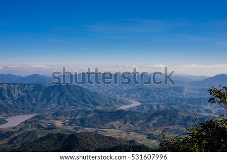View from Doi Pha Tang viewpoint ,Chiang Rai province in Thailand.  beautiful location and very popular for photographers and tourists