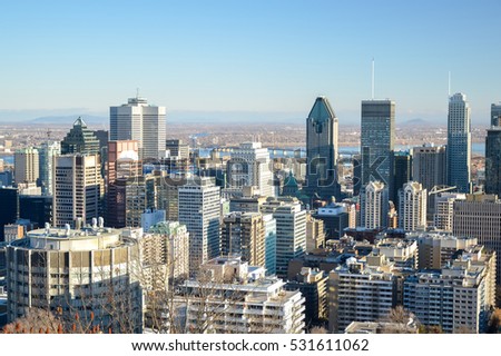 Montreal Skyline in winter, Canada