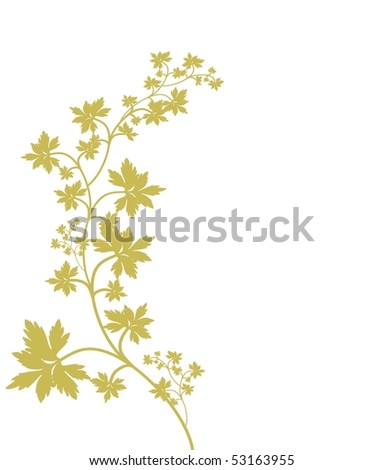 branch of golden leaves
