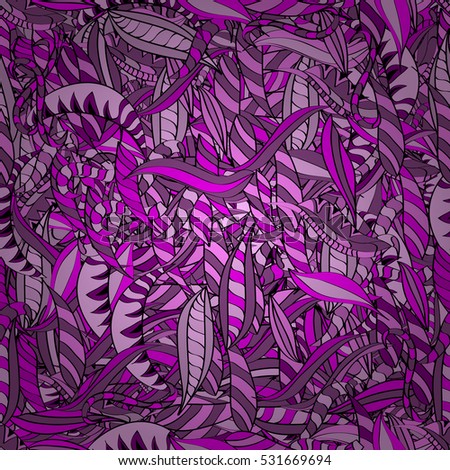 Vintage pattern on doodles background. White, lilac, pink lines background. Vector.
