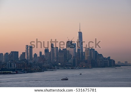 New York cityscape at dawn