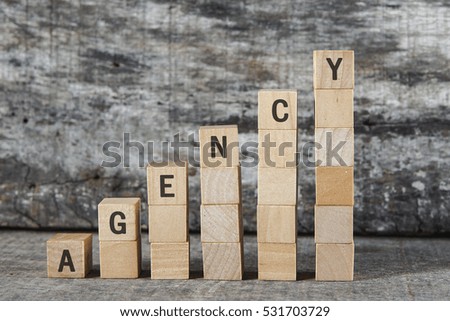 AGENCY word on building block