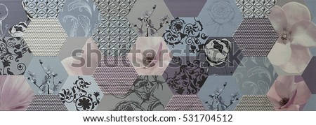 abstract mosaic tiles Portuguese Royalty-Free Stock Photo #531704512