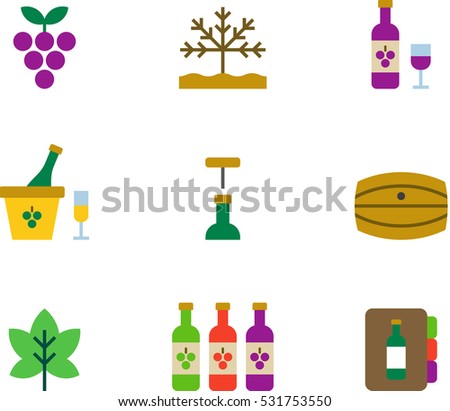 WINE color flat icons