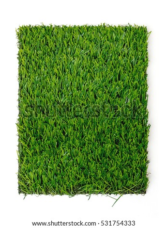 Grass mat on white background. Artificial turf tile background. Royalty-Free Stock Photo #531754333