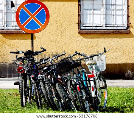 urban bikes in parking