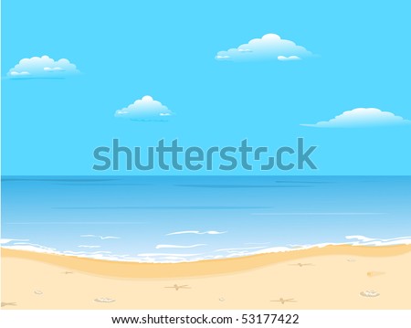 Beautiful summer background with beach - Raster