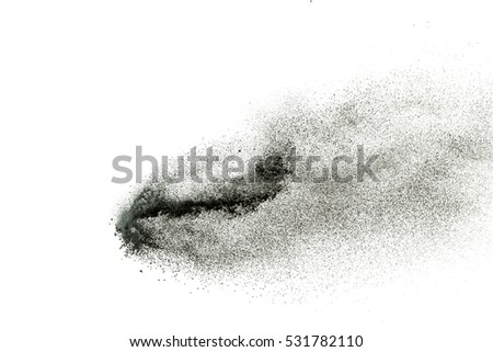 abstract black powder splatted background,Freeze motion of color powder exploding/throwing color powder, black glitter texture on black background