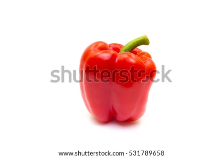 Red Bell pepper isolated on white background Royalty-Free Stock Photo #531789658