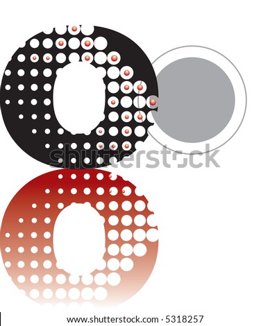 retro dots abstract zen alphabet design (raster) - part of a complete set
