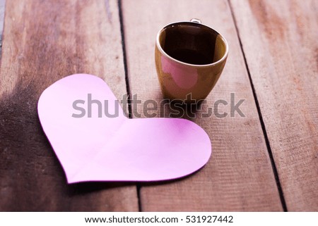 Valentine's Day, love, sweetheart.
Paper Heart on old wood floor and yet light coffee notes.
happy Birthday
