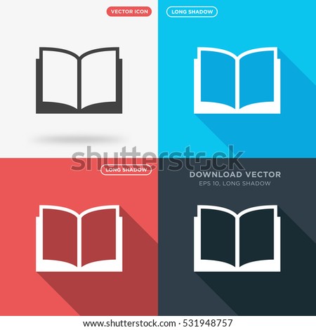 Open flat book icon illustration isolated vector sign symbol