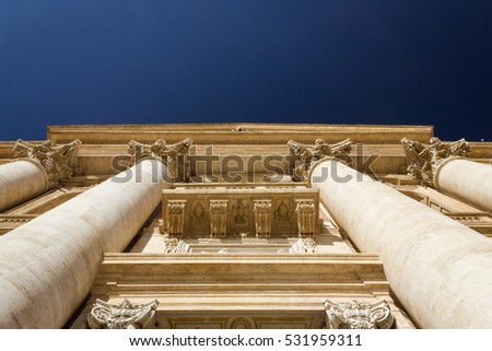 The facade of St. Peter's Basilica, in Vatican City.