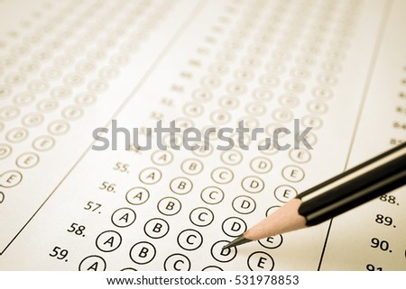 Answer sheet and pencil for education concept