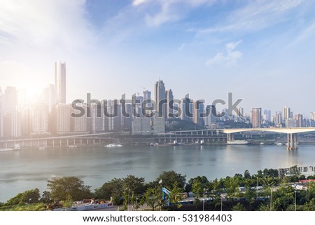 modern panoramic skyline of chongqing
