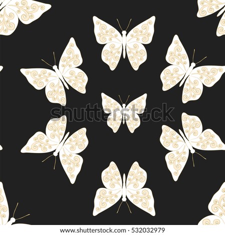 Butterfly seamless background.  Vector