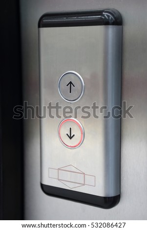View of elevator control panel in a hotel