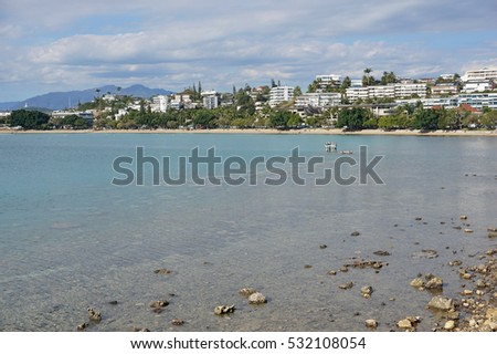 Noumea city coastline, Lemon bay beach, Grande Terre island, New Caledonia, south Pacific