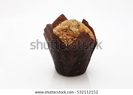 muffin light chocolate Isolated on white Background