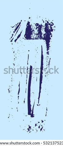 Grunge texture. Blue brush. Vector template. Urban Background. Dust Overlay Distress Grain. Hand drawn illustration. Abstract shape for your design or scrapbook. 