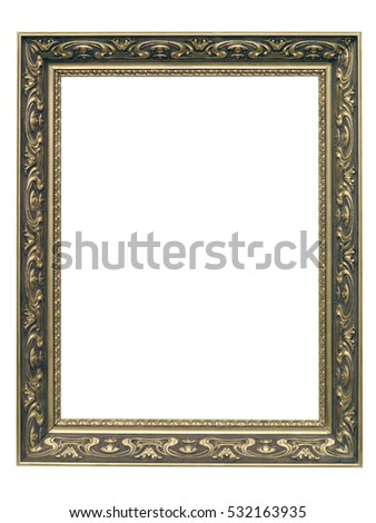 Golden Art Nouveau Frame isolated on white background