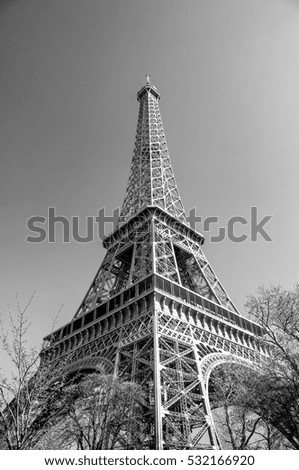 Eiffel tower in Black and white