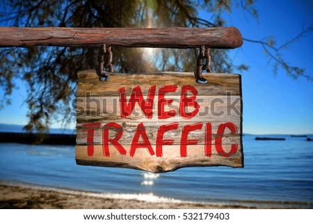 Web traffic motivational phrase sign on old wood with blurred background