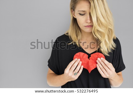 Girl Holding Broken Heart Concept Royalty-Free Stock Photo #532276495