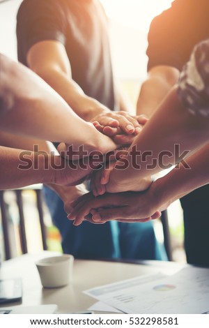 Teamwork togetherness collaboration, business teamwork concept.
 Royalty-Free Stock Photo #532298581