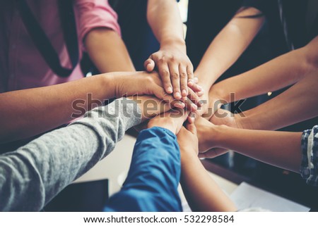 Teamwork togetherness collaboration, business teamwork concept.
 Royalty-Free Stock Photo #532298584