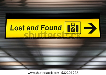 Lost and Found sign at the Airport Royalty-Free Stock Photo #532301992