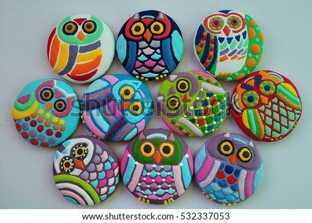 Owl Art , Cartoon Christmas cookies for kids