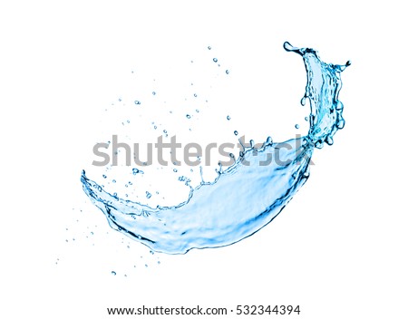 water splash isolated on white background Royalty-Free Stock Photo #532344394