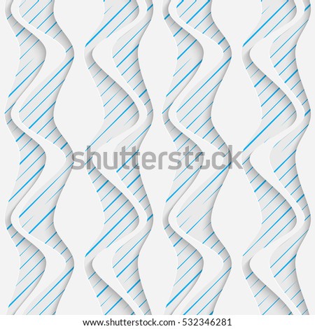 Seamless Geometric Pattern. Abstract Beautiful Curved Shapes Background. Modern Symmetrical Wallpaper. 3d Decorative Design. Wrapping Paper Texture
