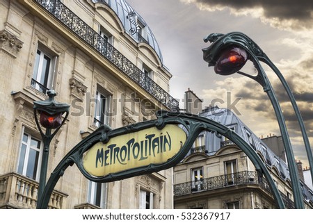 The Metro station in Paris.
