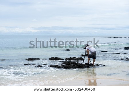 Photographers are shooting sea : Beautiful view and landscape natural.
