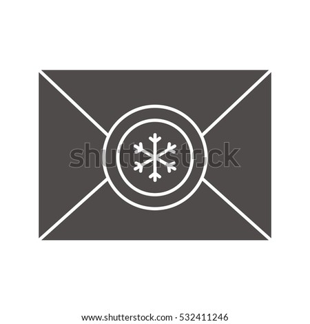 Letter to Santa Claus icon. Silhouette symbol. Negative space. Vector isolated illustration