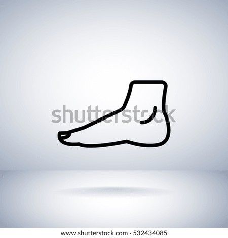  Human foot icon flat.