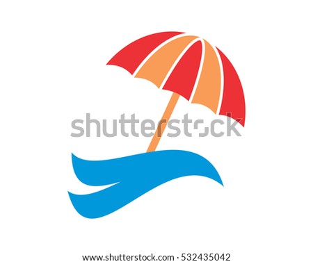 umbrella beach travel vacation holiday image vector icon logo symbol