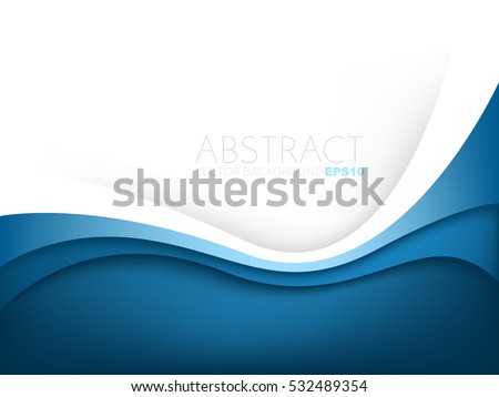 Blue curve line layer background with white space for add text , vector