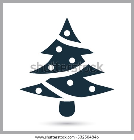 Christmas fir-tree icon. Simple design for web and mobile