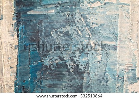 Oil Painting closeup texture background with  blue gray white colors vivid colorful creative
