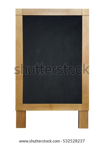 Sidewalk Chalkboard isolated on white background with Clipping Path