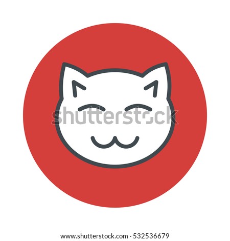 Japan caticon isolated on white background. Vector illustration