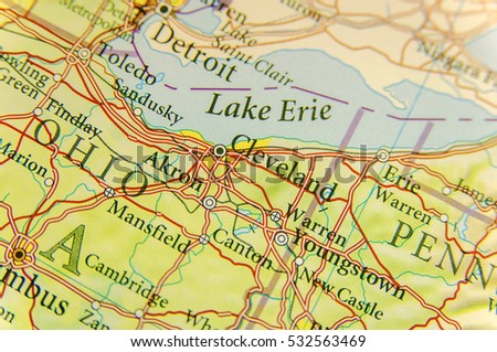 Geographic map of Cleveland close